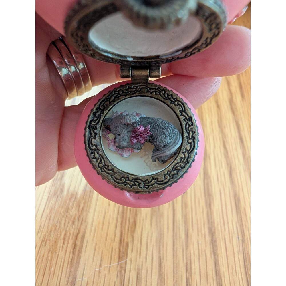 Boyds Bears & Friends Dreams of Spring Mouse Hinged Trinket Box Pink Floral - Picture 4 of 9